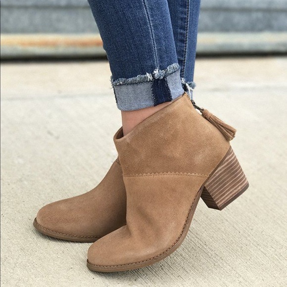 toms toffee suede wedge bootie